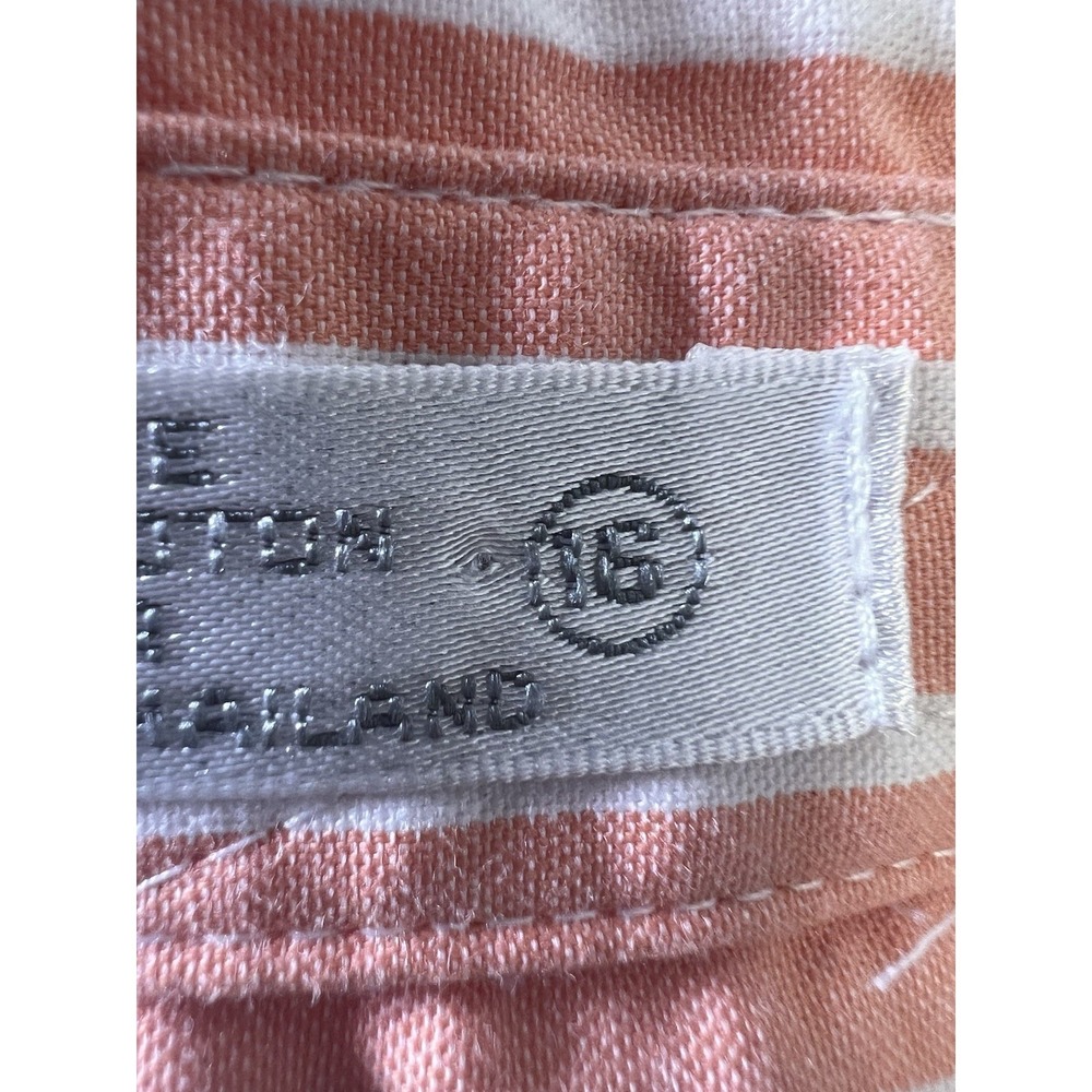Orvis Women's Coral Stripe Button Down‎ Shirt Sz 16 Long Sleeve - Picture 8 of 9